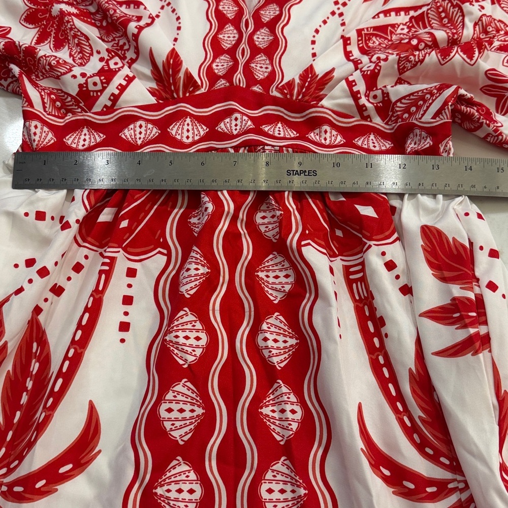 Cupshe Red and White Floral Swim Coverup - Picture 5 of 6